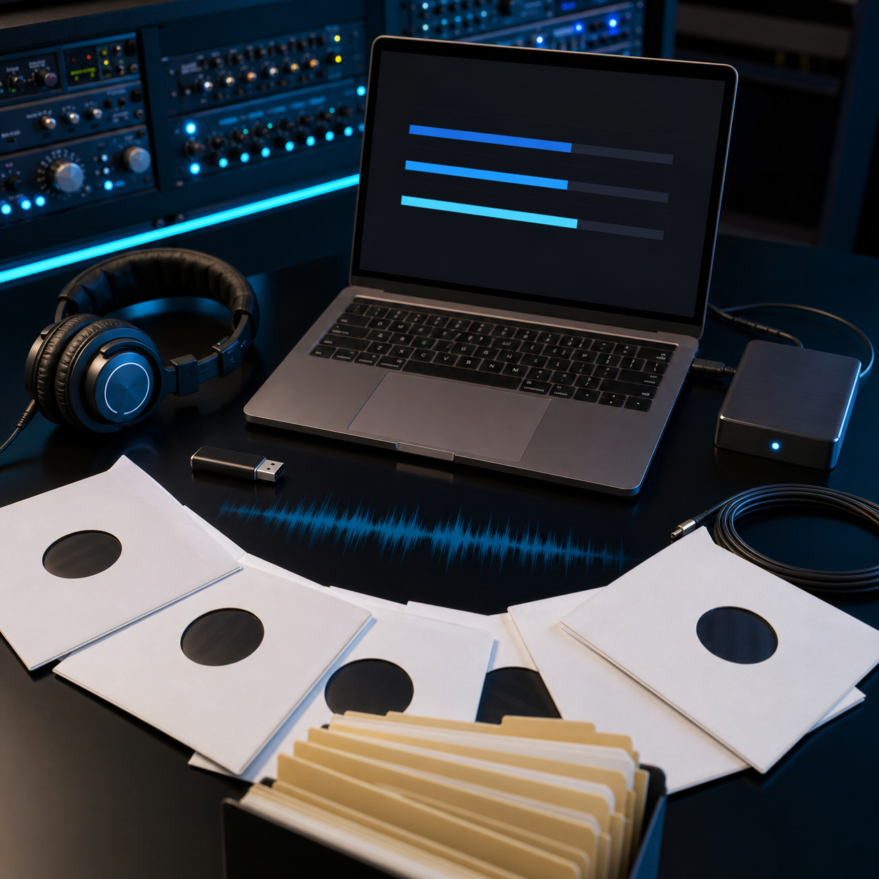 Objets de livraison audio illustrant des exports organisés